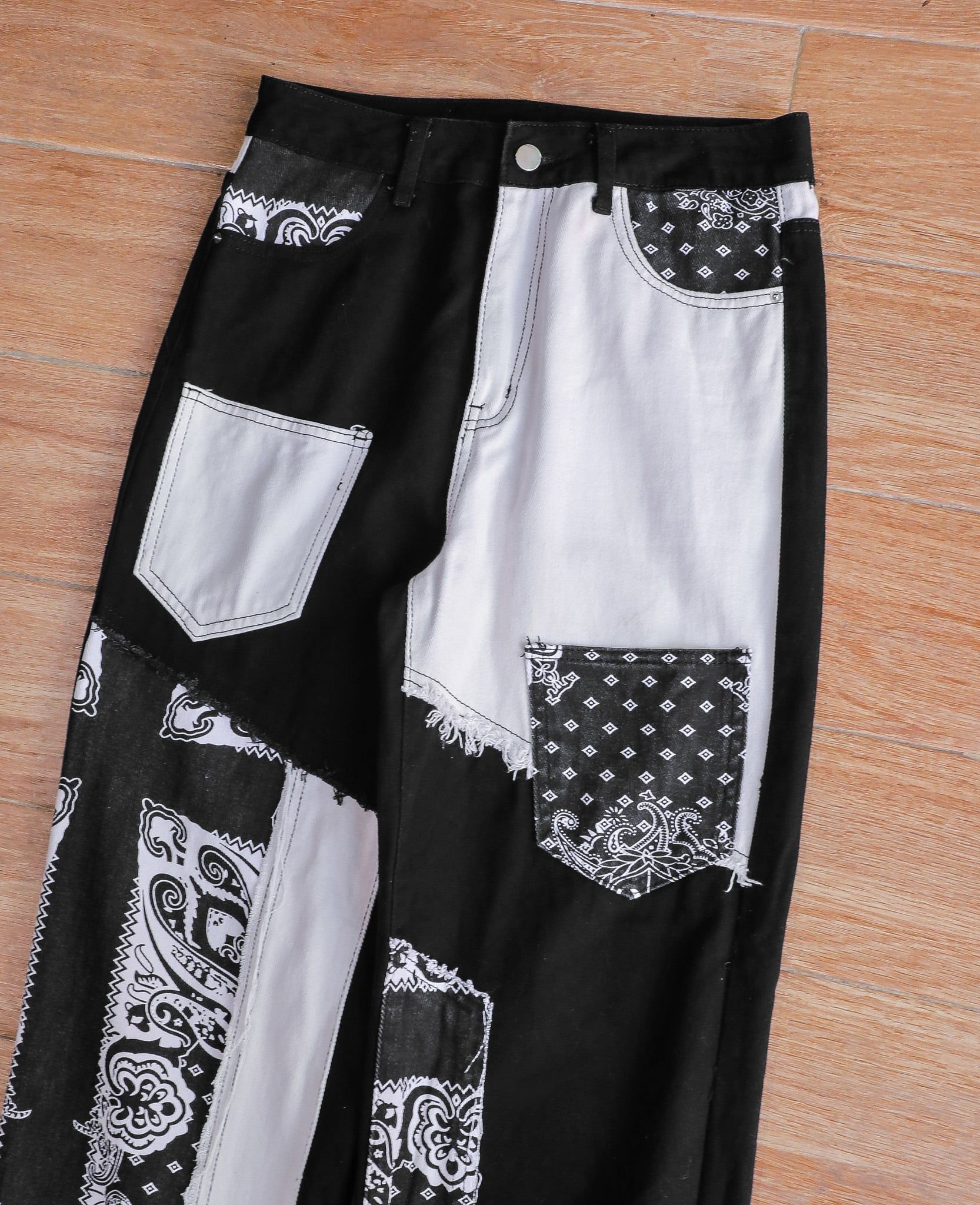  11.11.24 - VTG PATCHWORK DENIM PANTS - SHEIN 