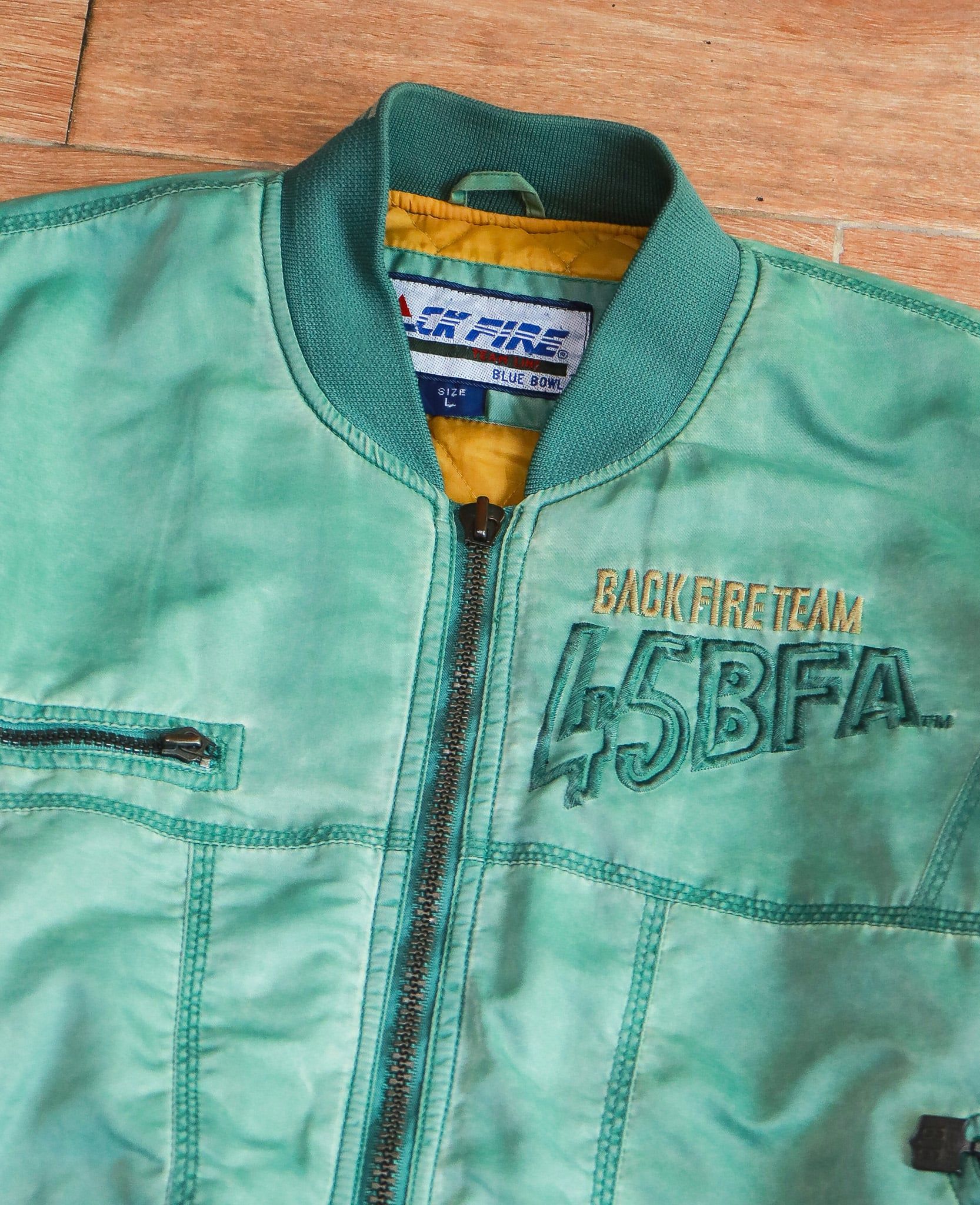  [PASS ĐỒ] - WASHED BOMBER JACKET - BLACK FIRE 90s 