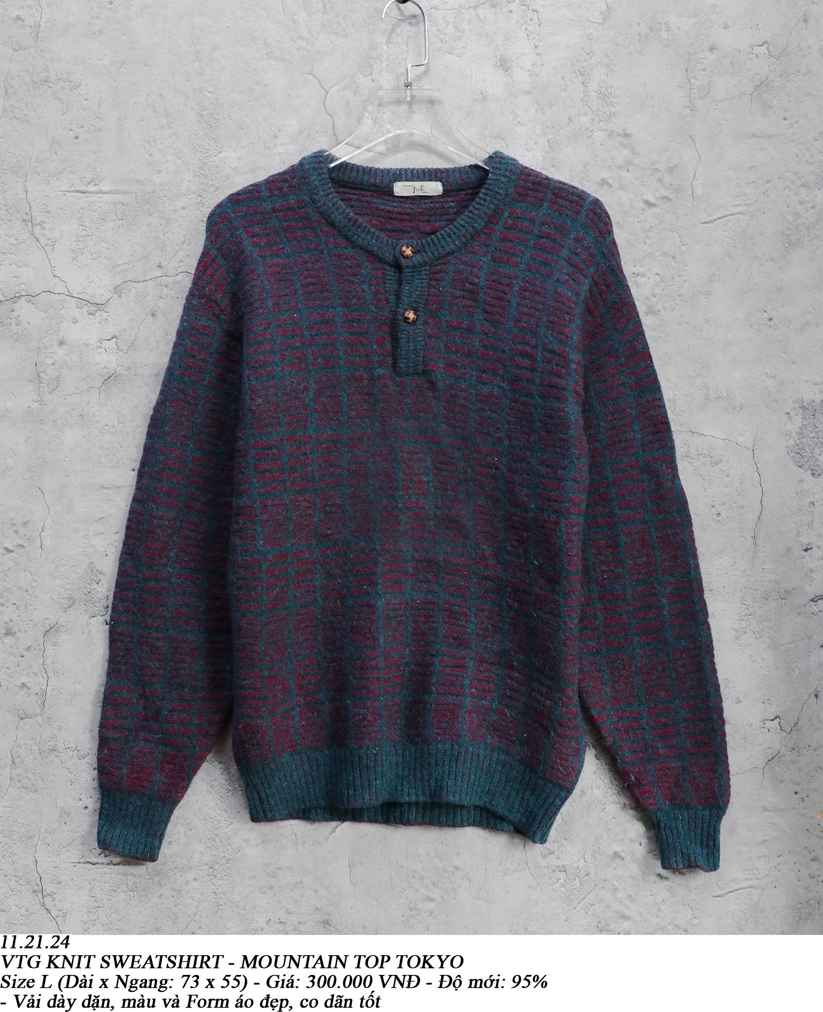  11.21.24 - VTG KNIT SWEATSHIRT - MOUNTAIN TOP TOKYO 