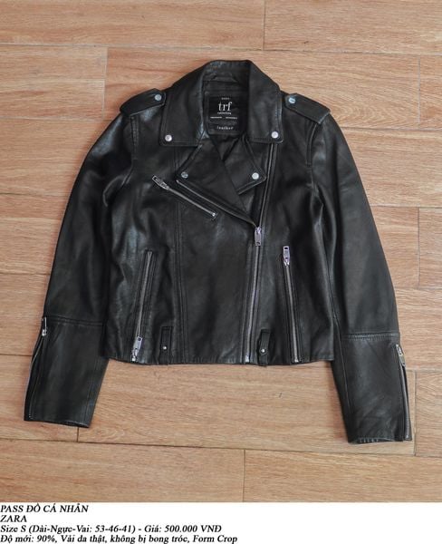  [PASS ĐỒ] - REAL LEATHER BIKER JACKET - ZARA 