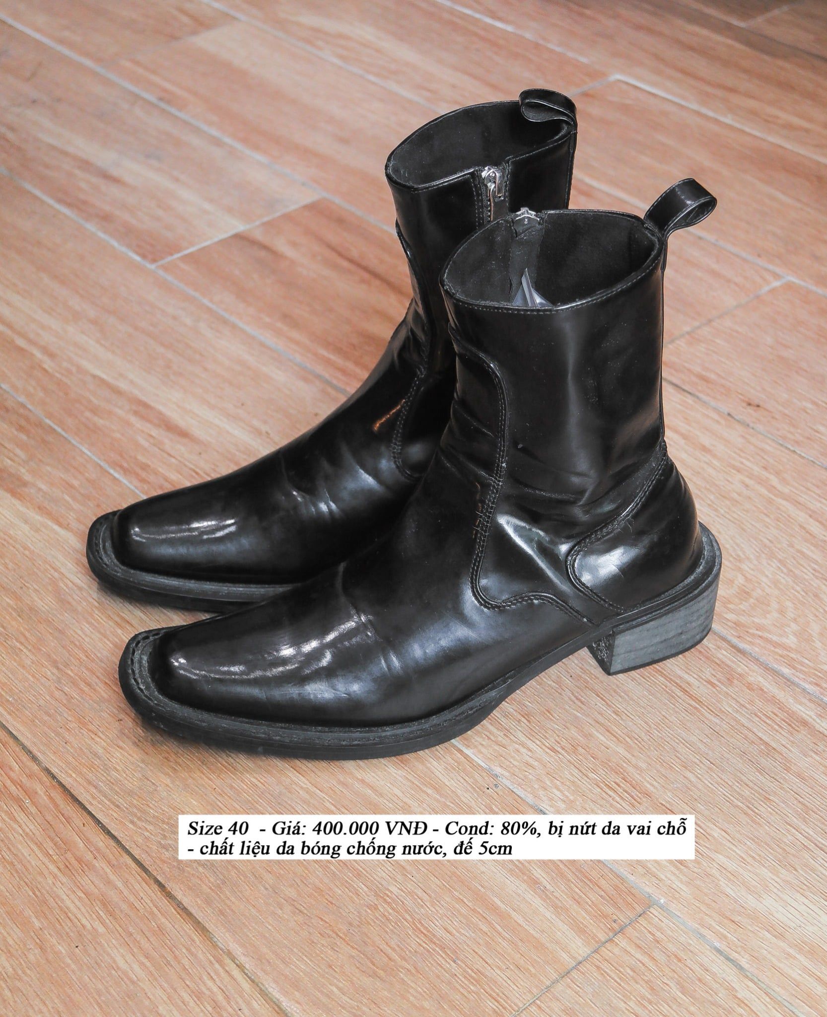  [PASS ĐỒ] - GIÀY ZIP BOOT DA 