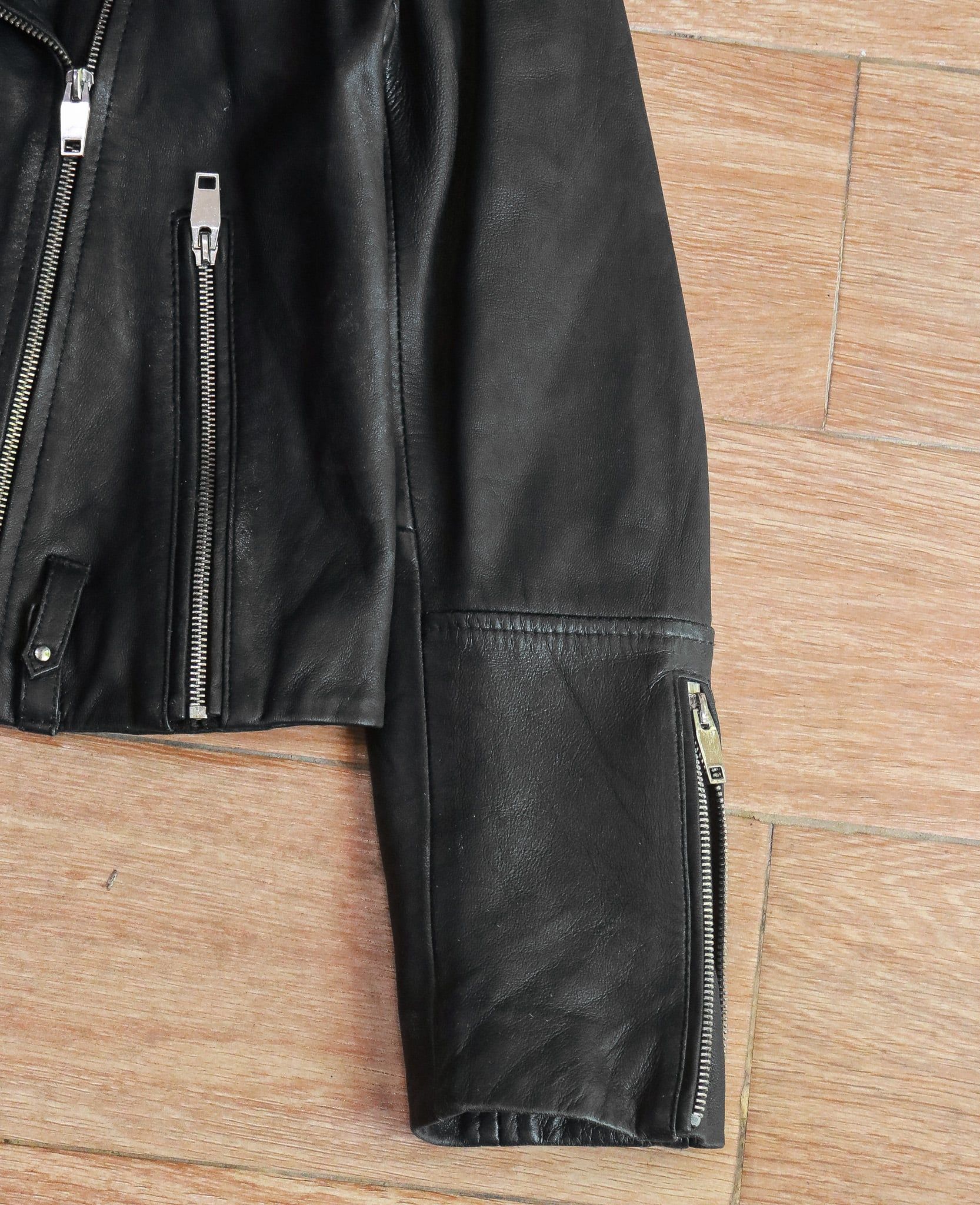  [PASS ĐỒ] - REAL LEATHER BIKER JACKET - ZARA 