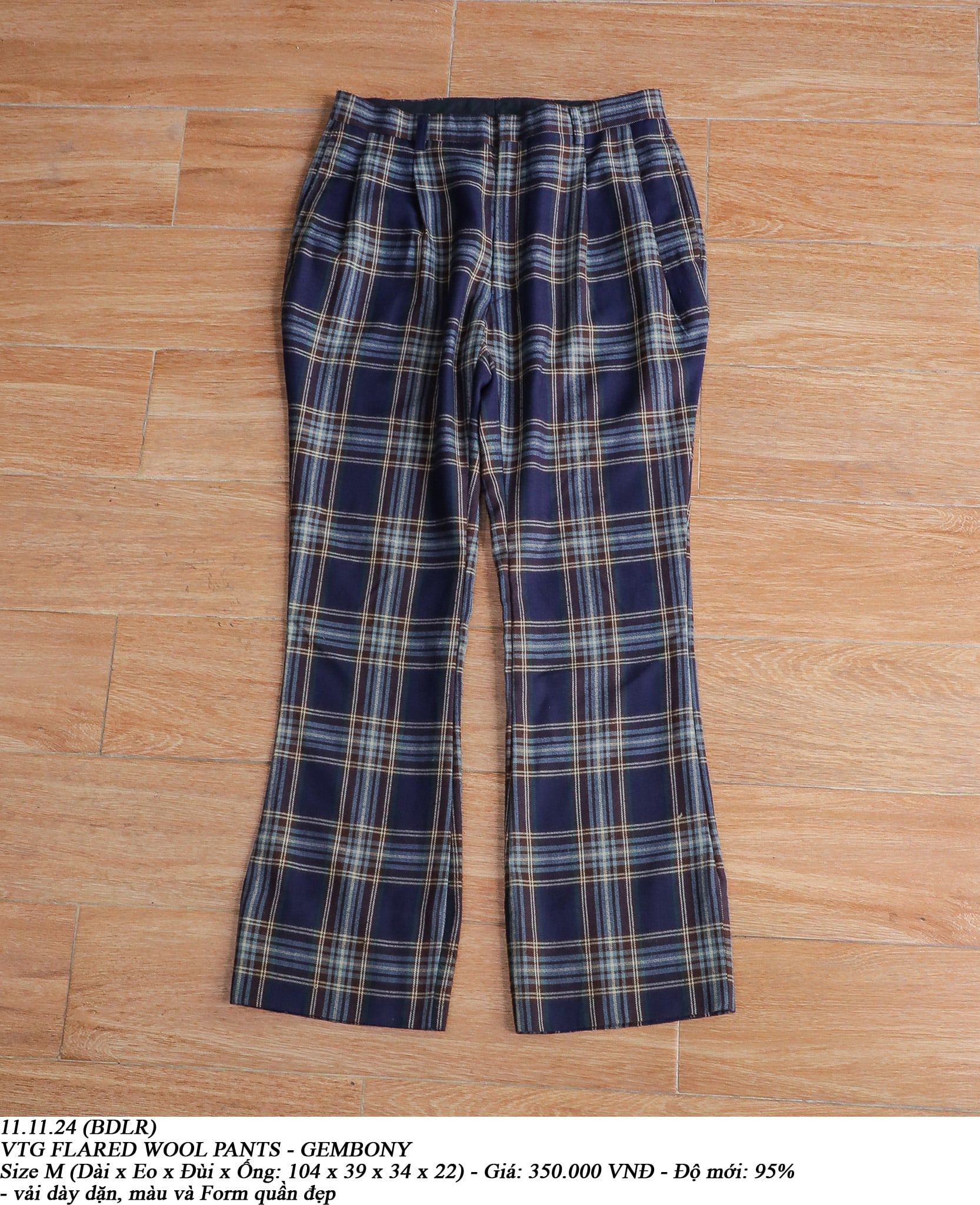  11.11.24 - VTG FLARED WOOL PANTS - GEMBONY 