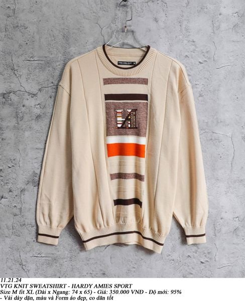  11.21.24 - VTG KNIT SWEATSHIRT - HARDY AMIES SPORT 