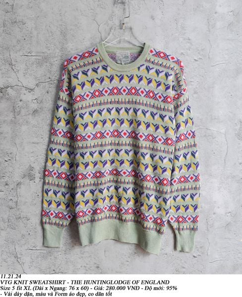  11.21.24 - VTG KNIT SWEATSHIRT - THE HUNTINGLODGE OF ENGLAND 