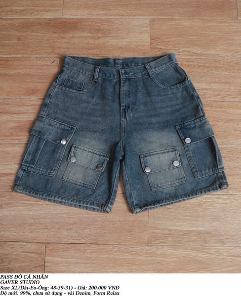  [PASS ĐỒ] - DENIM CARGO SHORT - GAVER STUDIO 