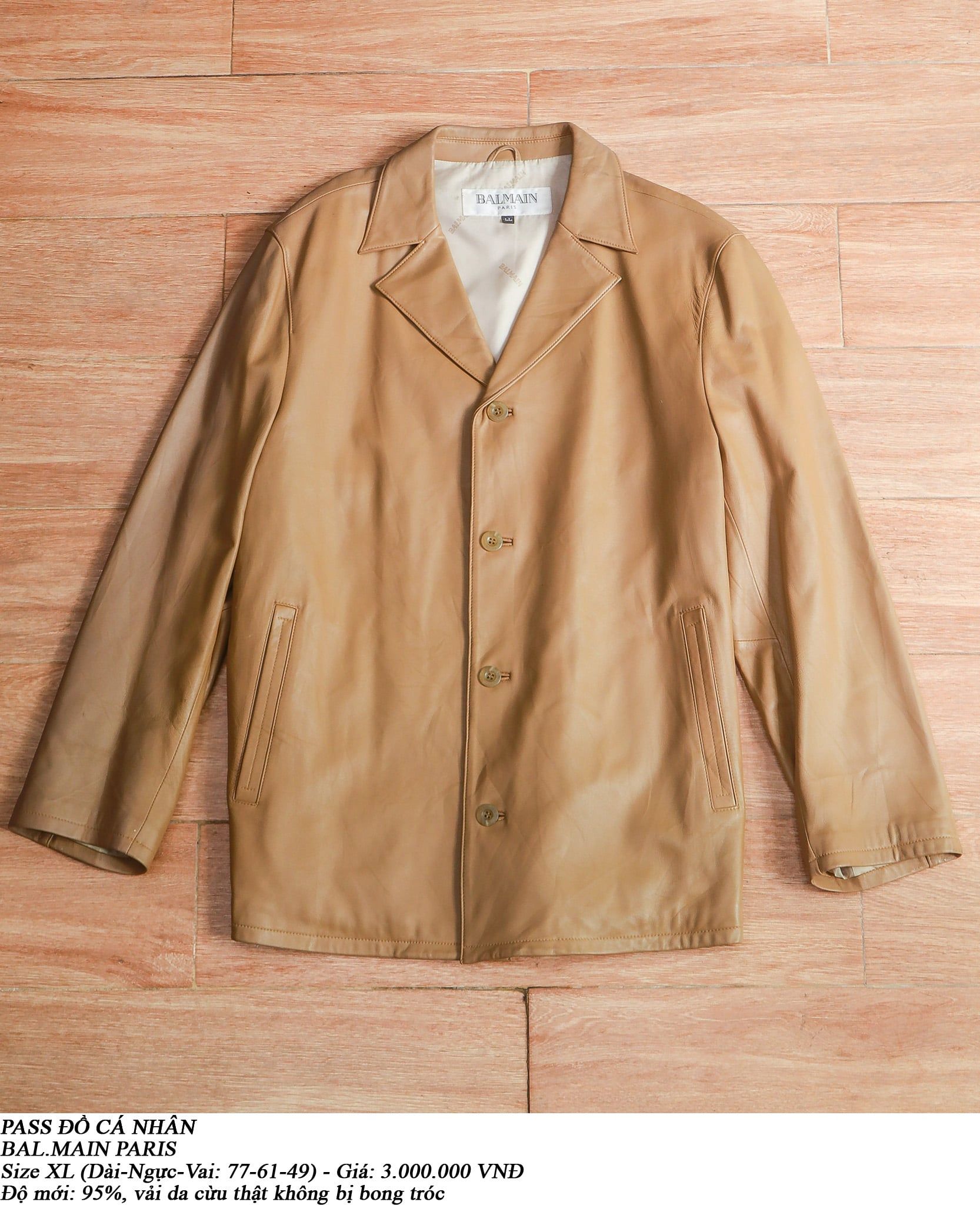  [PASS ĐỒ] - REAL LEATHER BLAZER JACKET - BALMAIN PARIS 