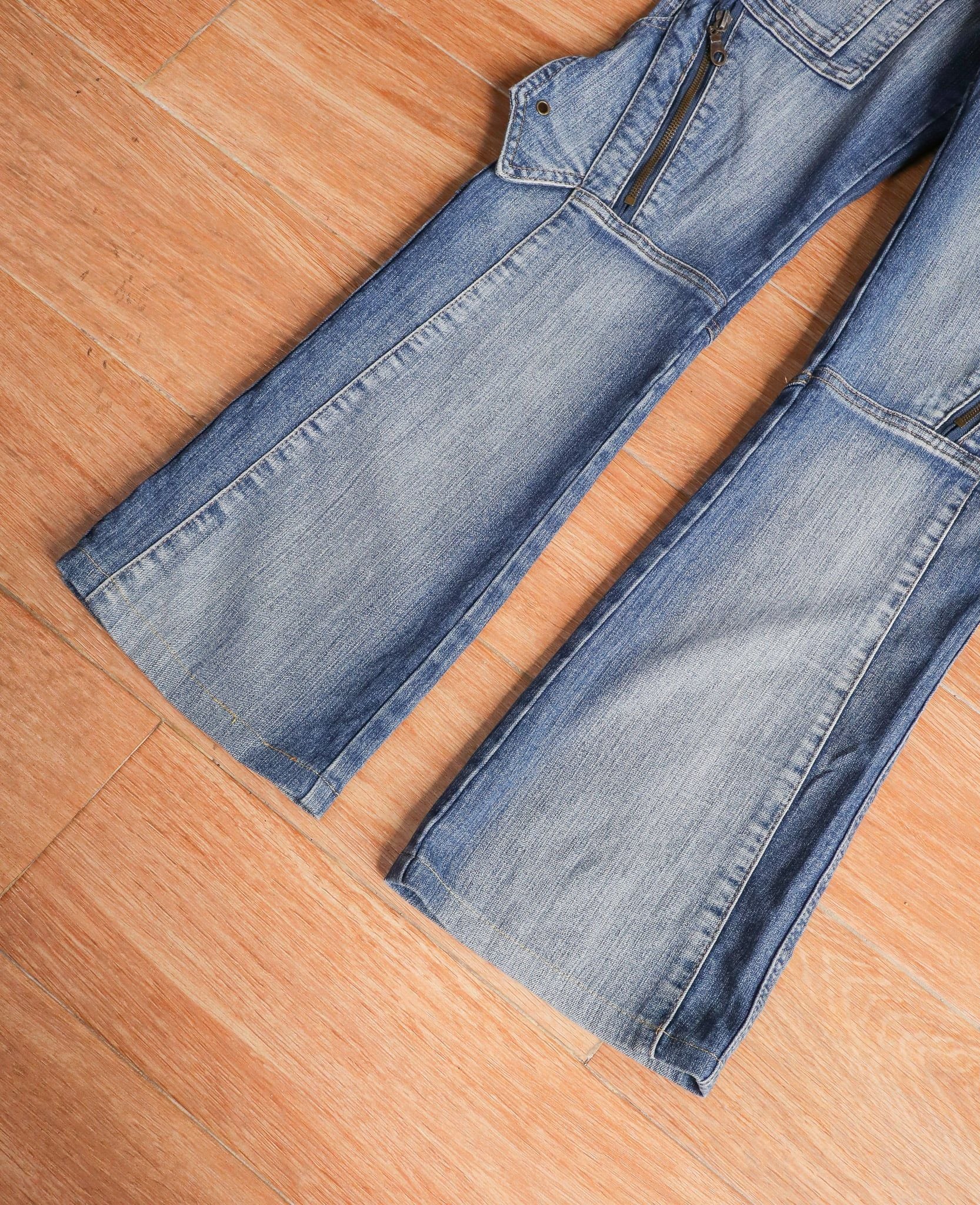  11.18.24 - VTG PUNK FLARED DENIM PANTS - TANK JEANS 