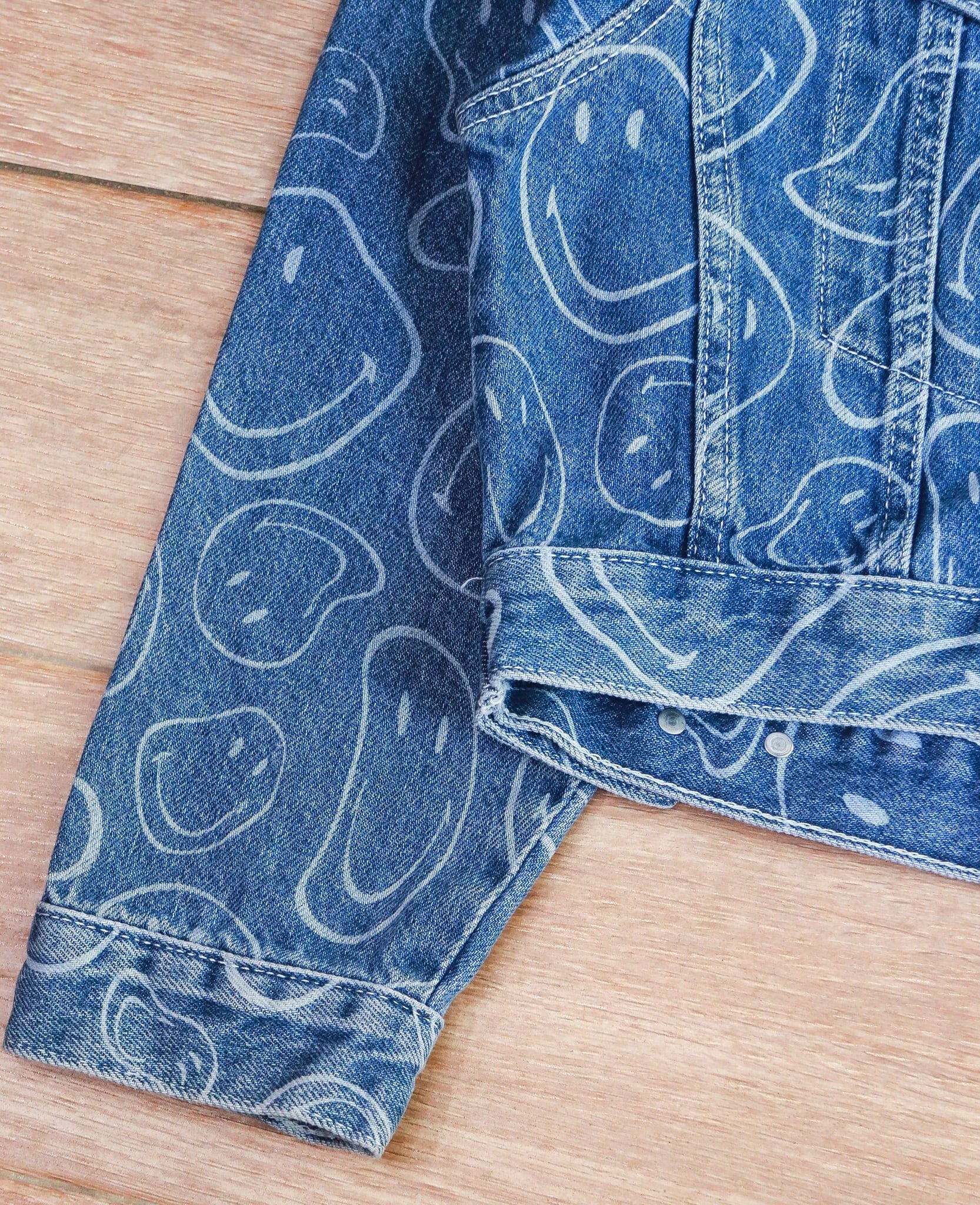  [PASS ĐỒ] - CROPPED DENIM JACKET - PULL & BEAR X SMILEY 