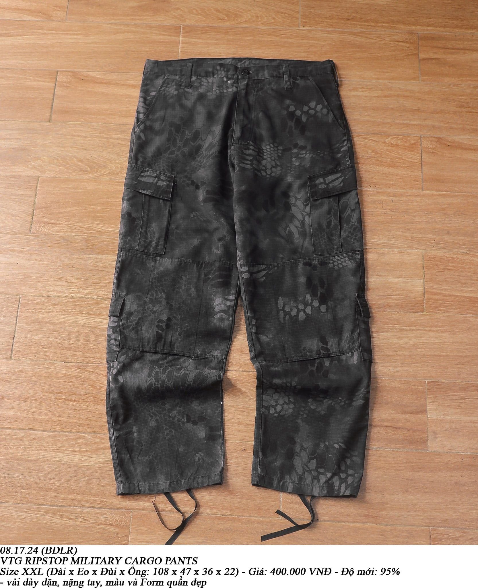 08.17.24 - VTG RIPSTOP MILITARY CARGO PANTS 