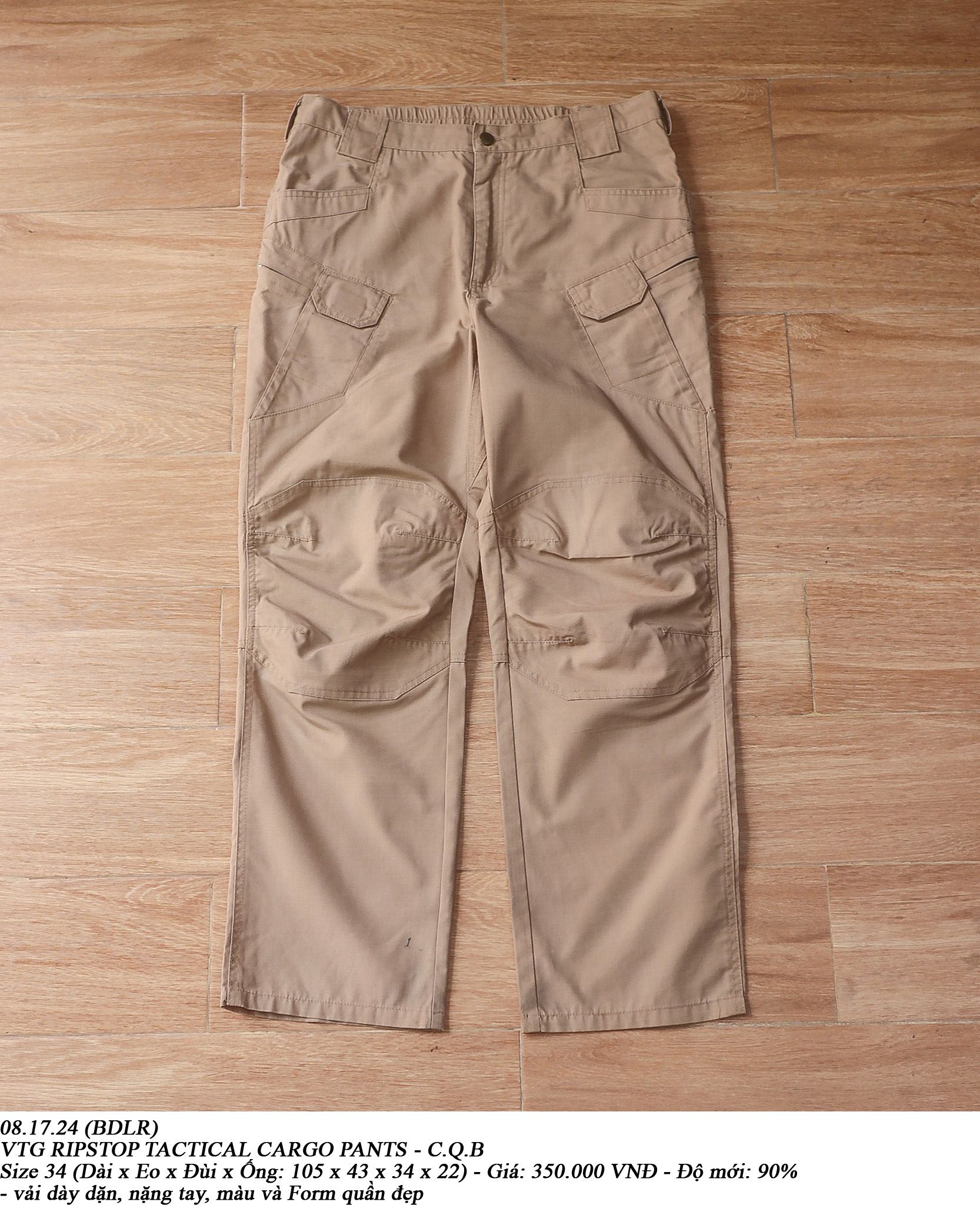  08.17.24 - VTG RIPSTOP TACTICAL CARGO PANTS - C.Q.B 