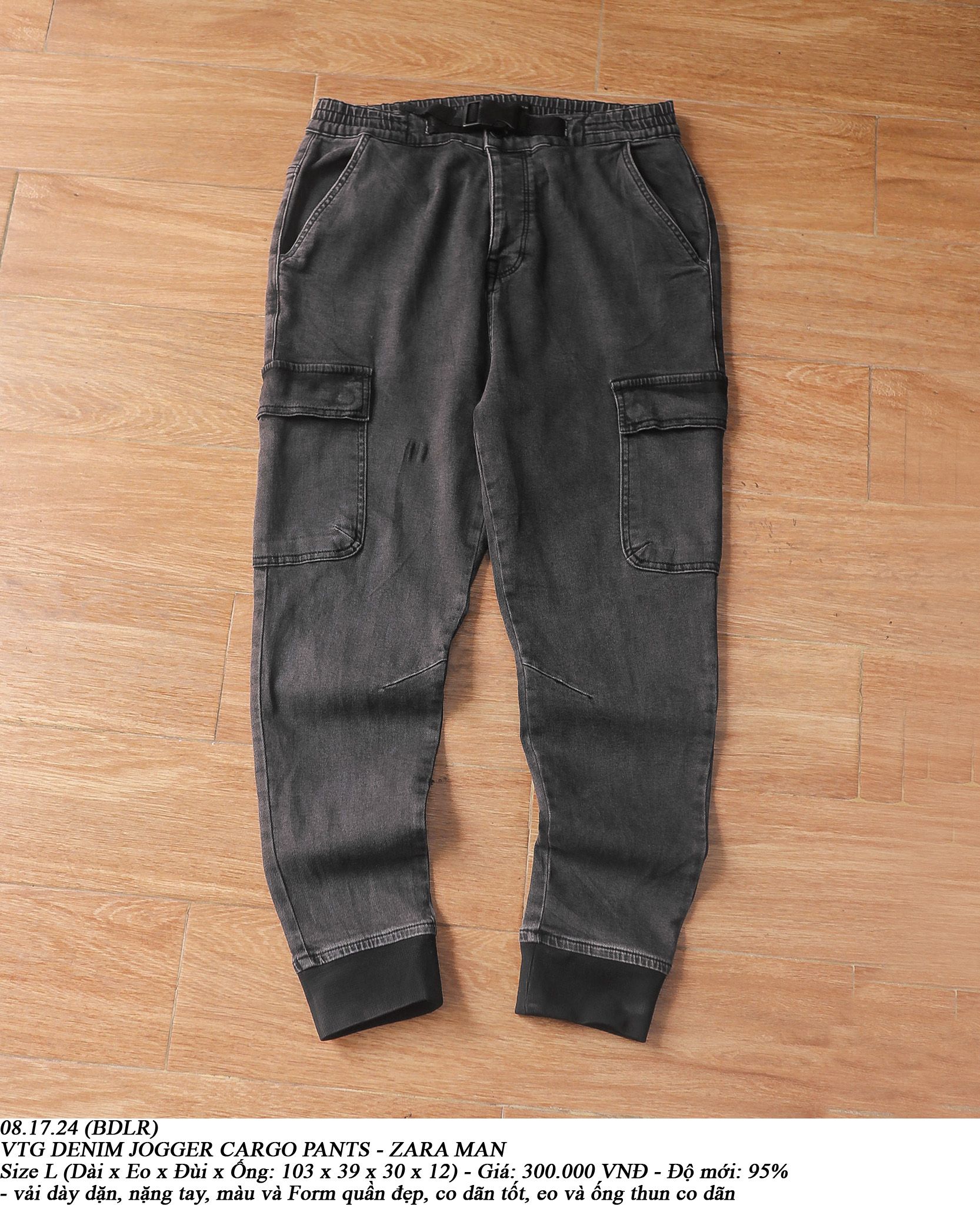  08.17.24 - VTG DENIM JOGGER CARGO PANTS - ZARA MAN 