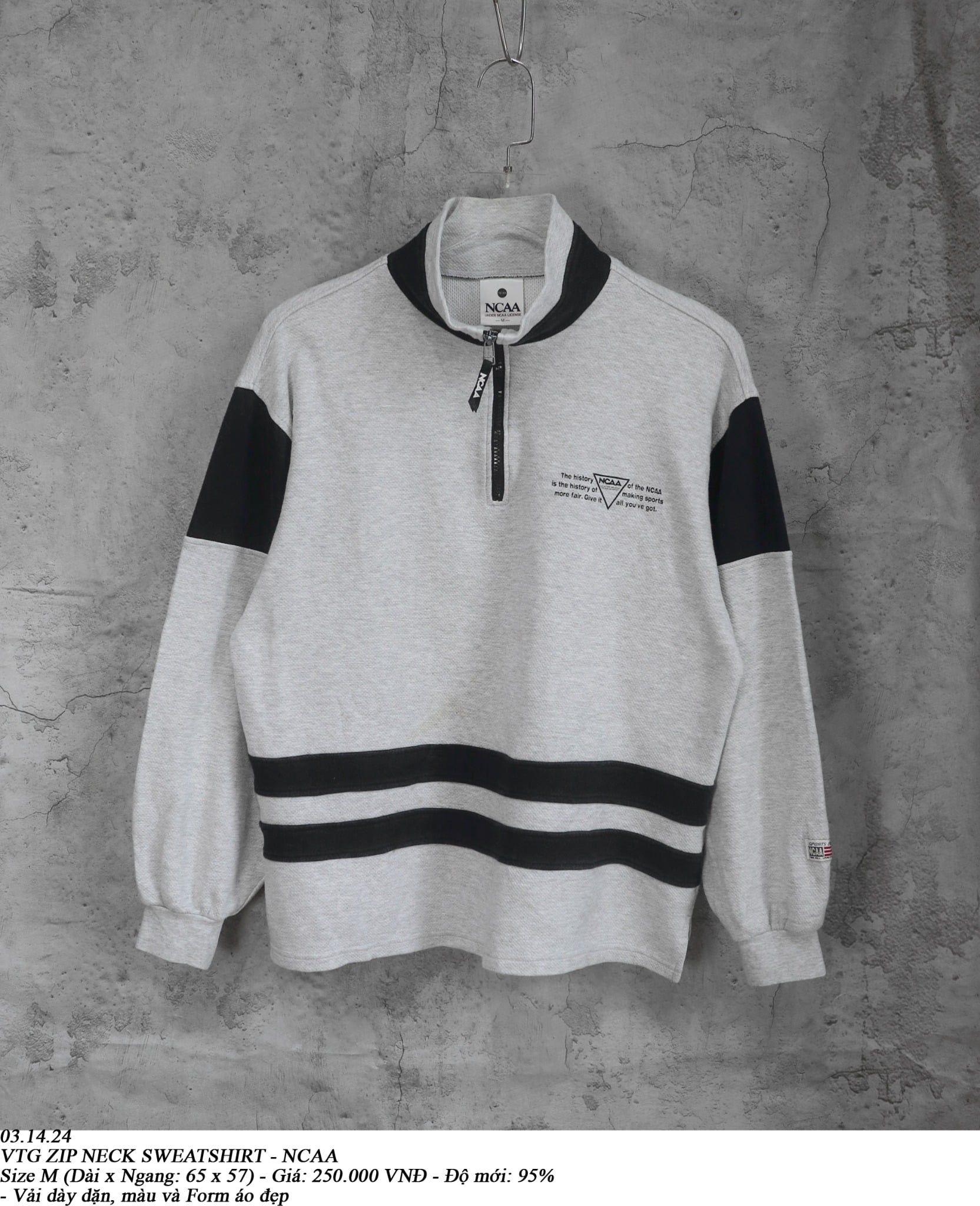  03.14.24 - VTG ZIP NECK SWEATSHIRT - NCAA 