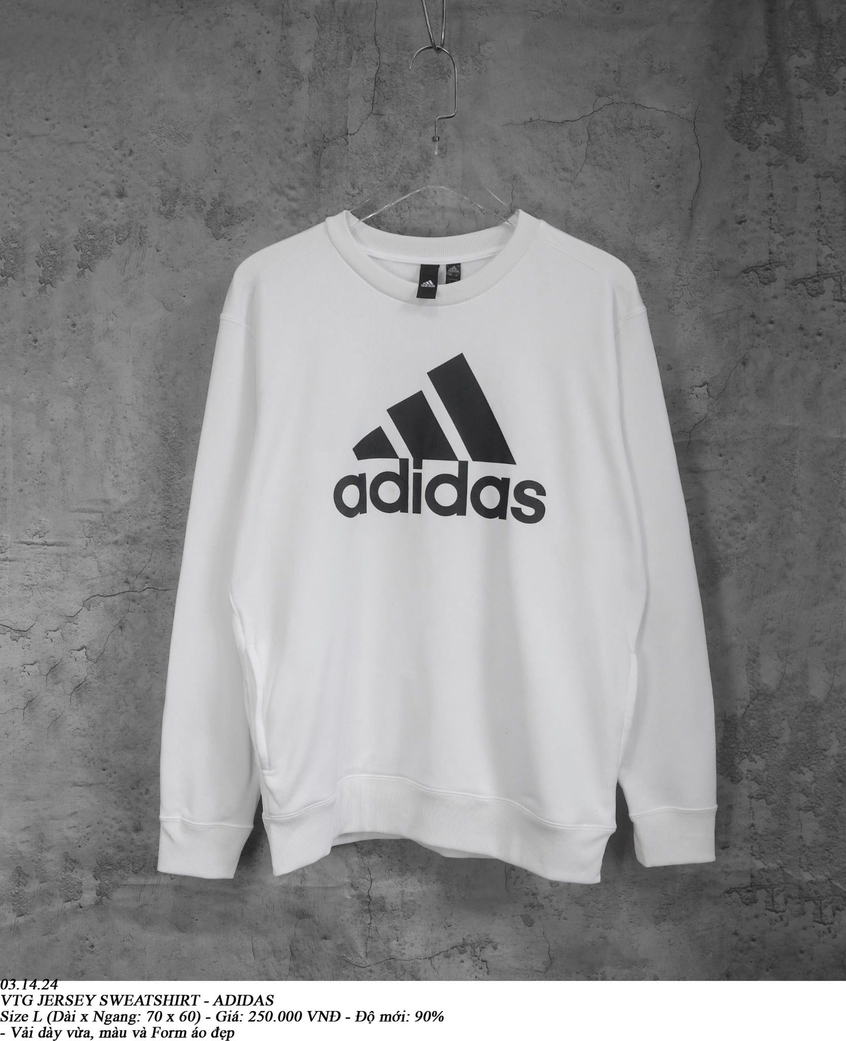  03.14.24 - VTG JERSEY SWEATSHIRT - ADIDAS 