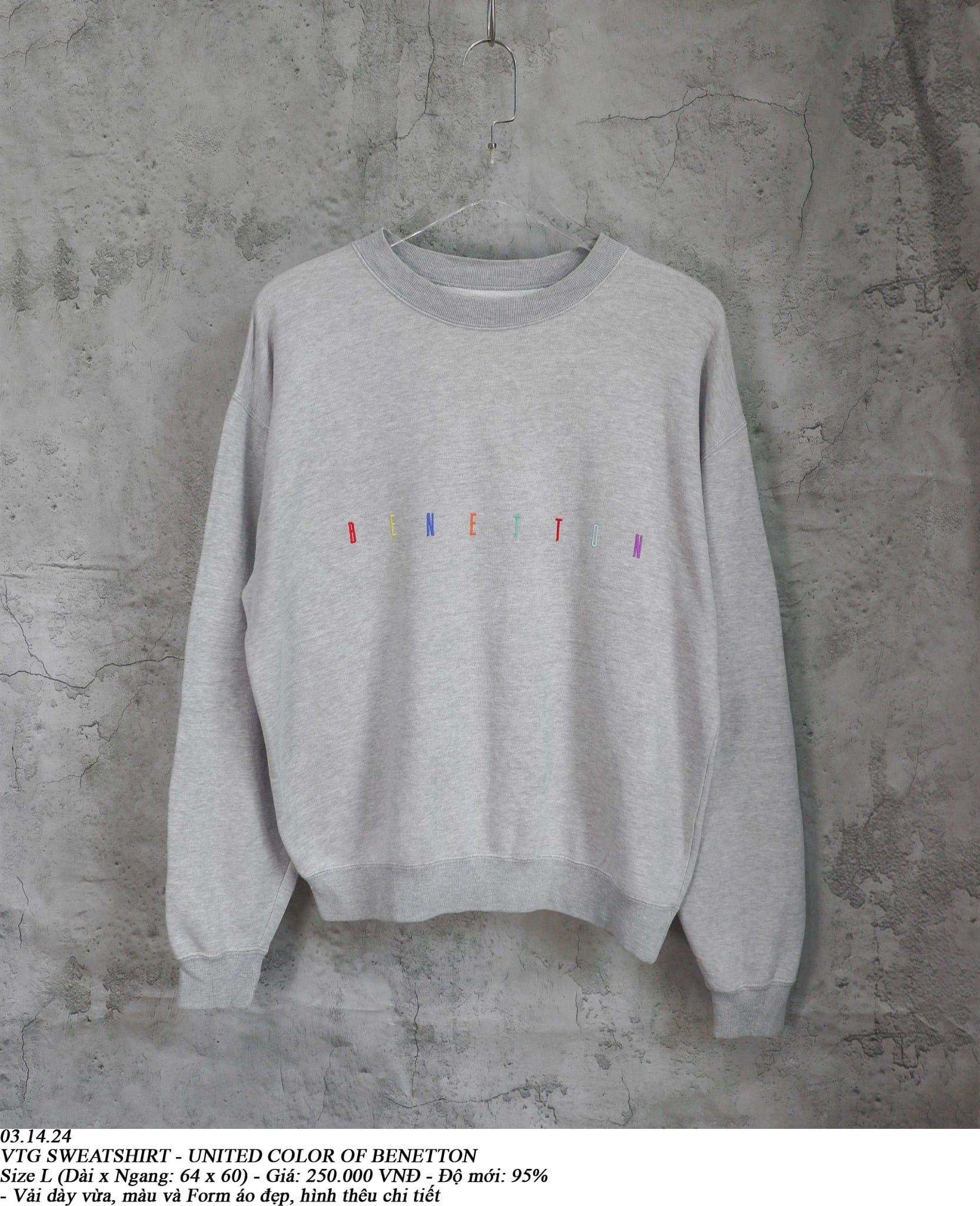  03.14.24 - VTG SWEATSHIRT - UNITED COLOR OF BENNETON 