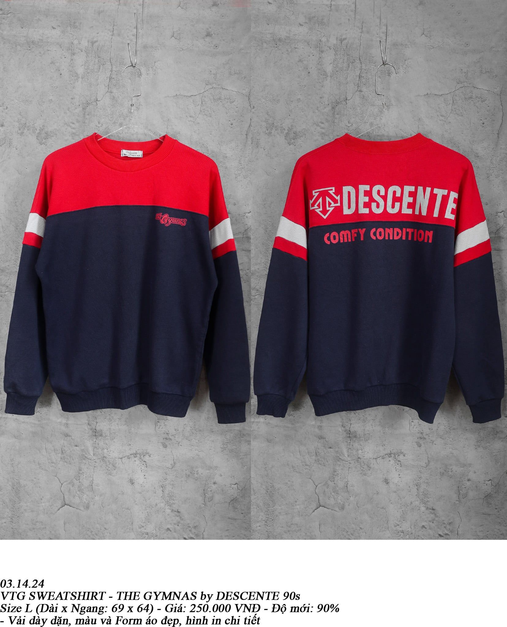  03.14.24 - VTG SWEATSHIRT - THE GYMNAS by DESCENTE 90s 