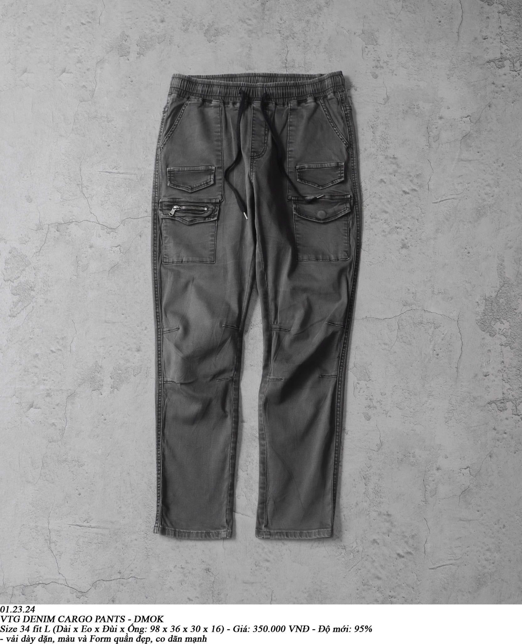  01.23.24 - VTG DENIM CARGO PANTS - DMOK 