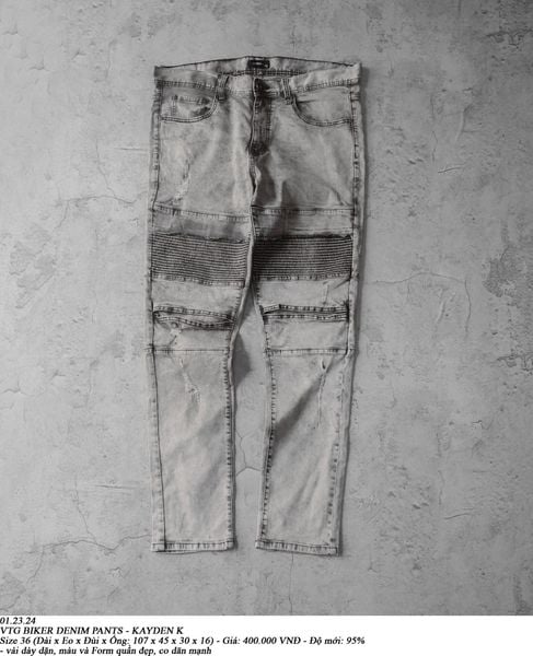  01.23.24 - VTG BIKER DENIM PANTS - KAYDEN K 