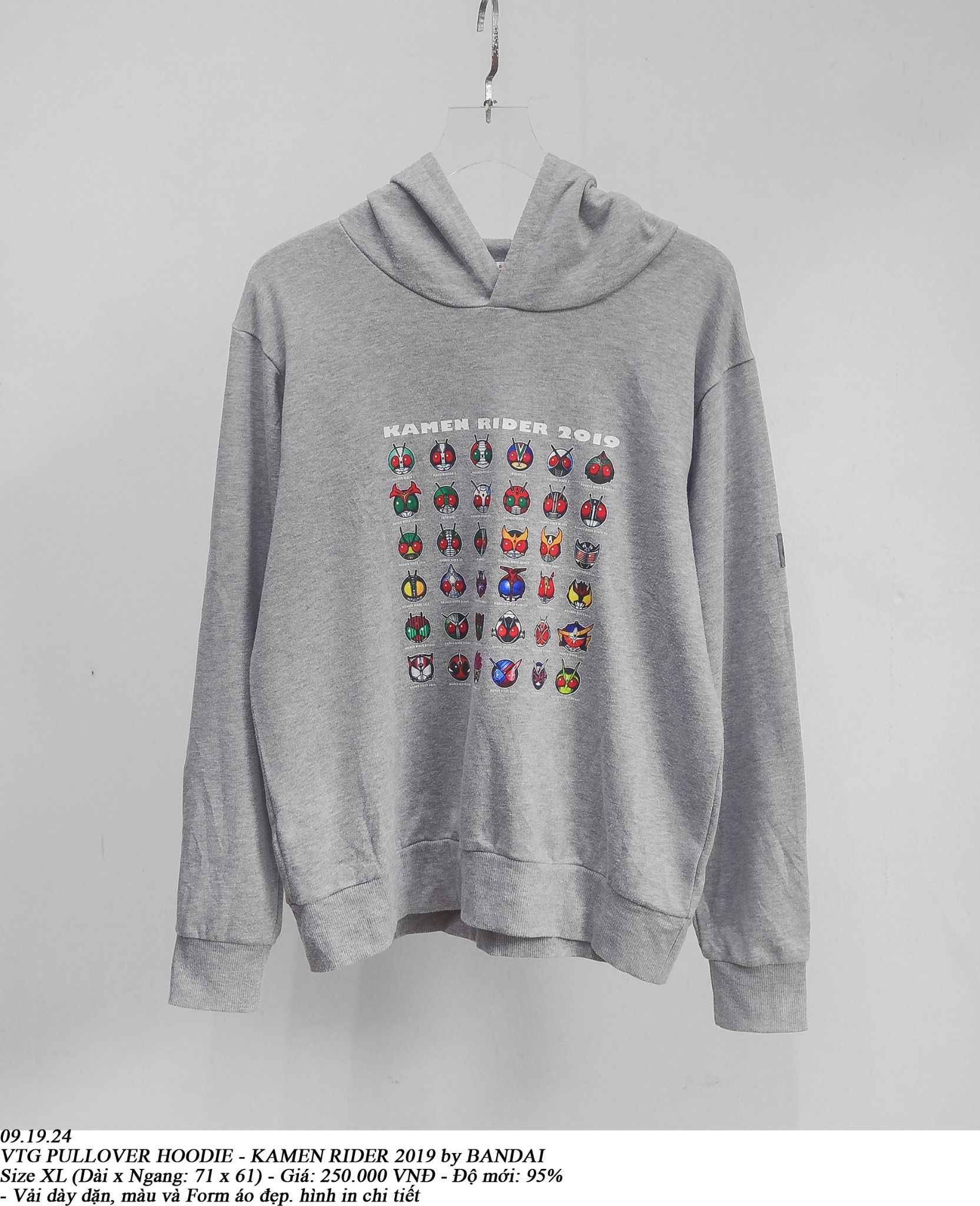  09.19.24 - VTG PULLOVER HOODIE - KAMEN RIDER 2019 by BANDAI 