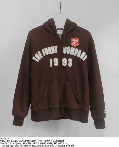  09.19.24 - VTG FUR LINED ZIP UP HOODIE - THE FUNNY COMPANY 