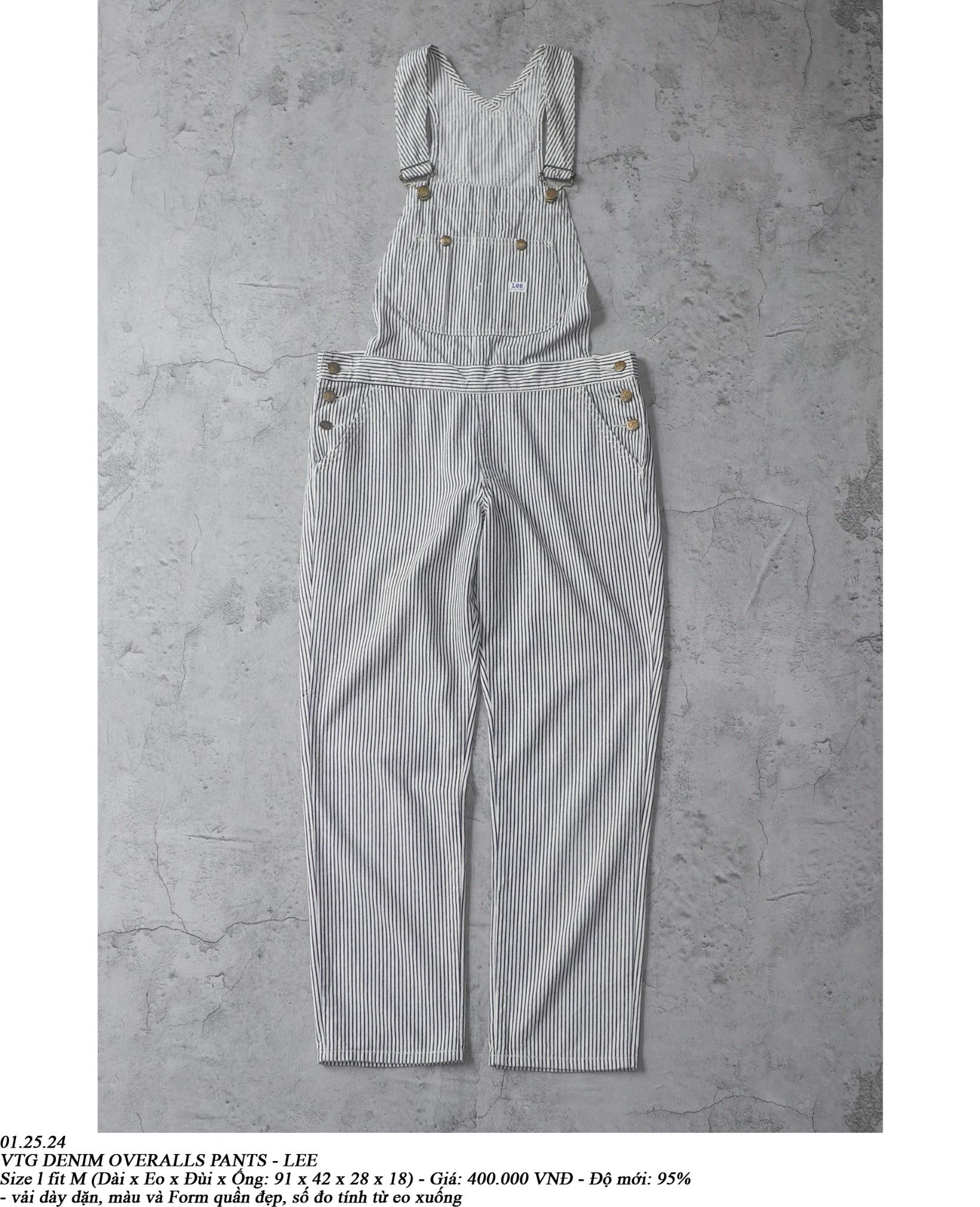  01.25.24 - VTG DENIM OVERALLS PANTS - LEE 