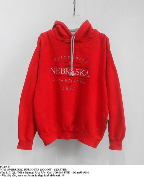  09.19.24 - VTG OVERSIZED PULLOVER HOODIE - STARTER 