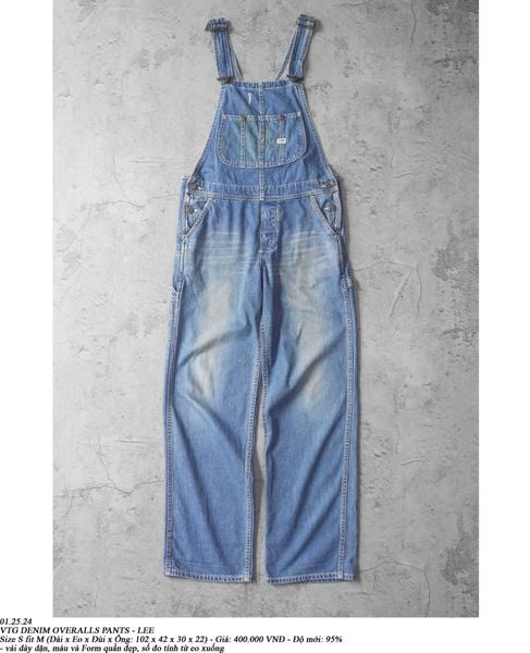  01.25.24 - VTG DENIM OVERALLS PANTS - LEE 
