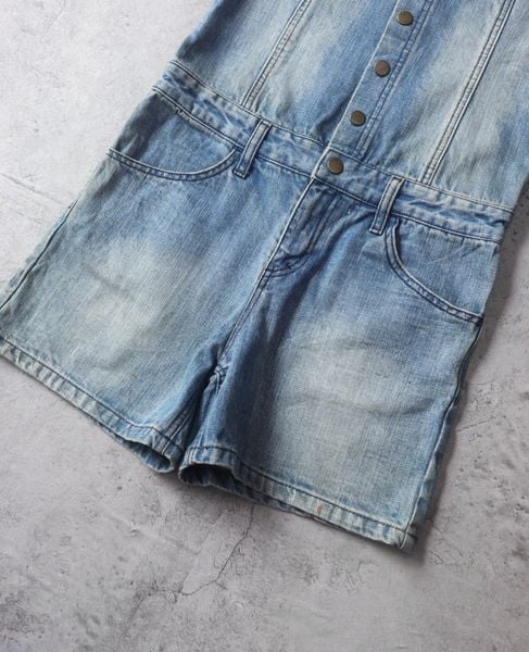  01.25.24 - VTG DENIM OVERALLS SHORT - X-GIRL 