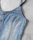  01.25.24 - VTG DENIM OVERALLS SHORT - X-GIRL 