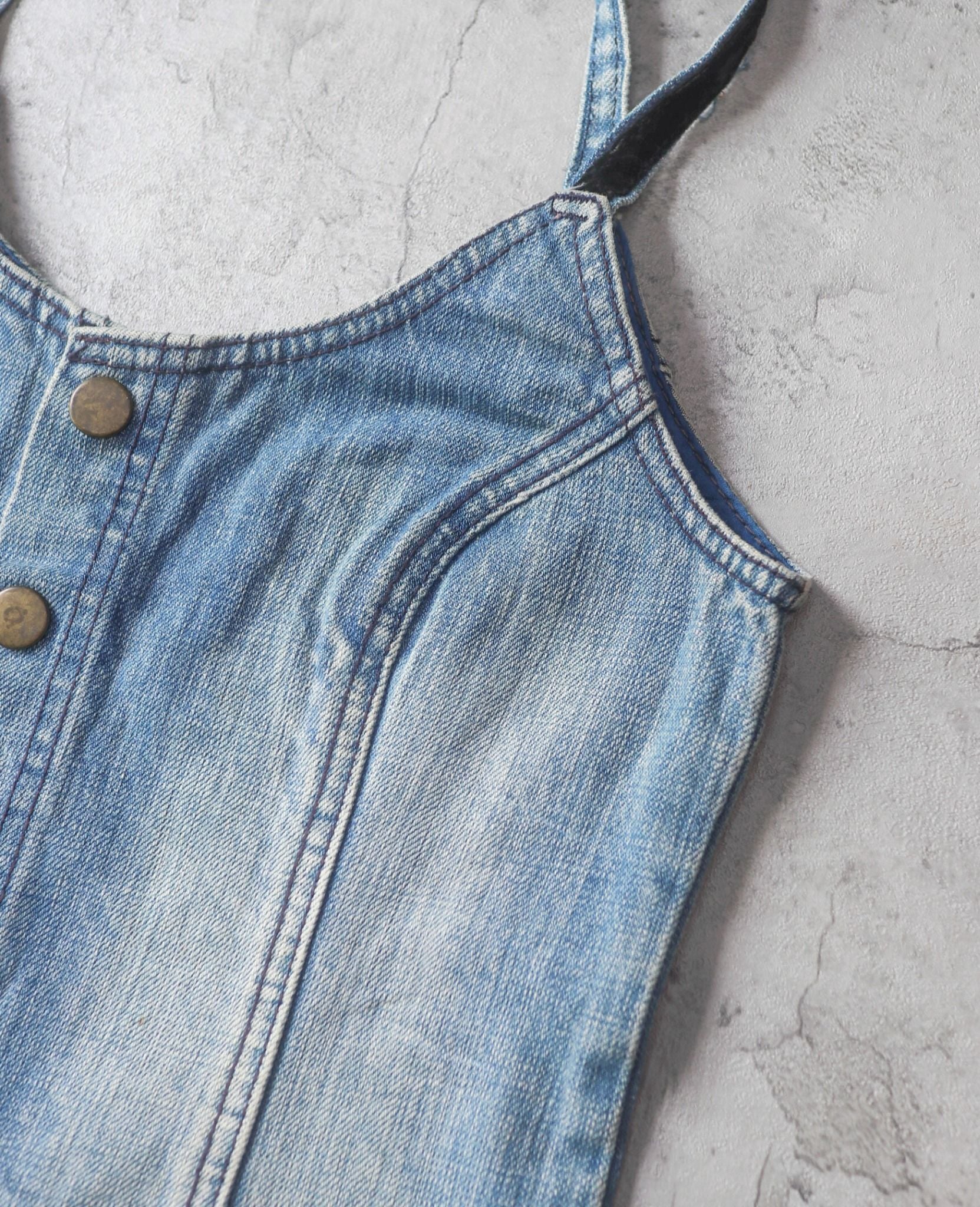  01.25.24 - VTG DENIM OVERALLS SHORT - X-GIRL 