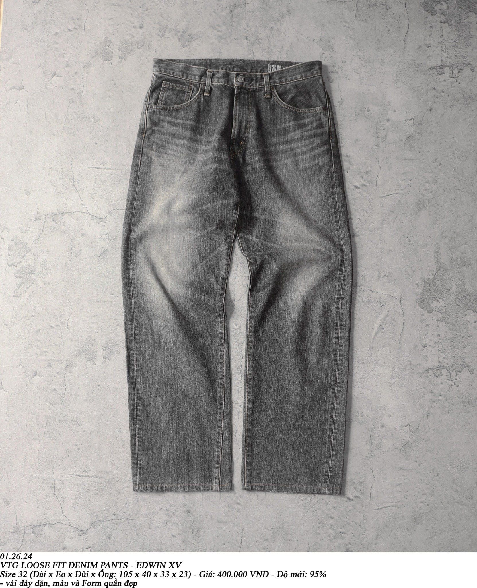  01.26.24 - VTG LOOSE FIT DENIM PANTS - EDWIN XV 