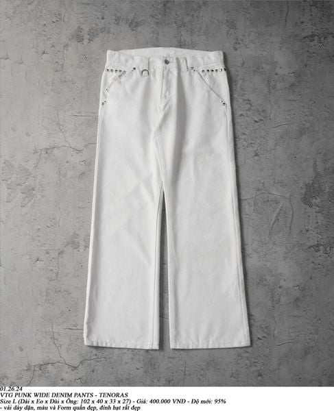 01.26.24 - VTG PUNK WIDE DENIM PANTS - TENORAS 
