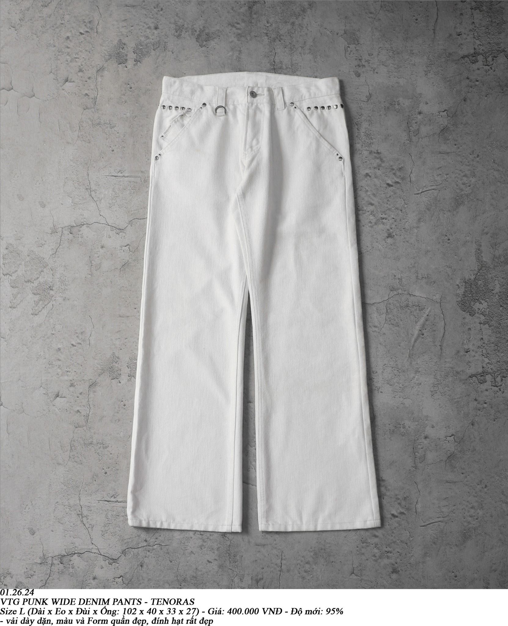  01.26.24 - VTG PUNK WIDE DENIM PANTS - TENORAS 