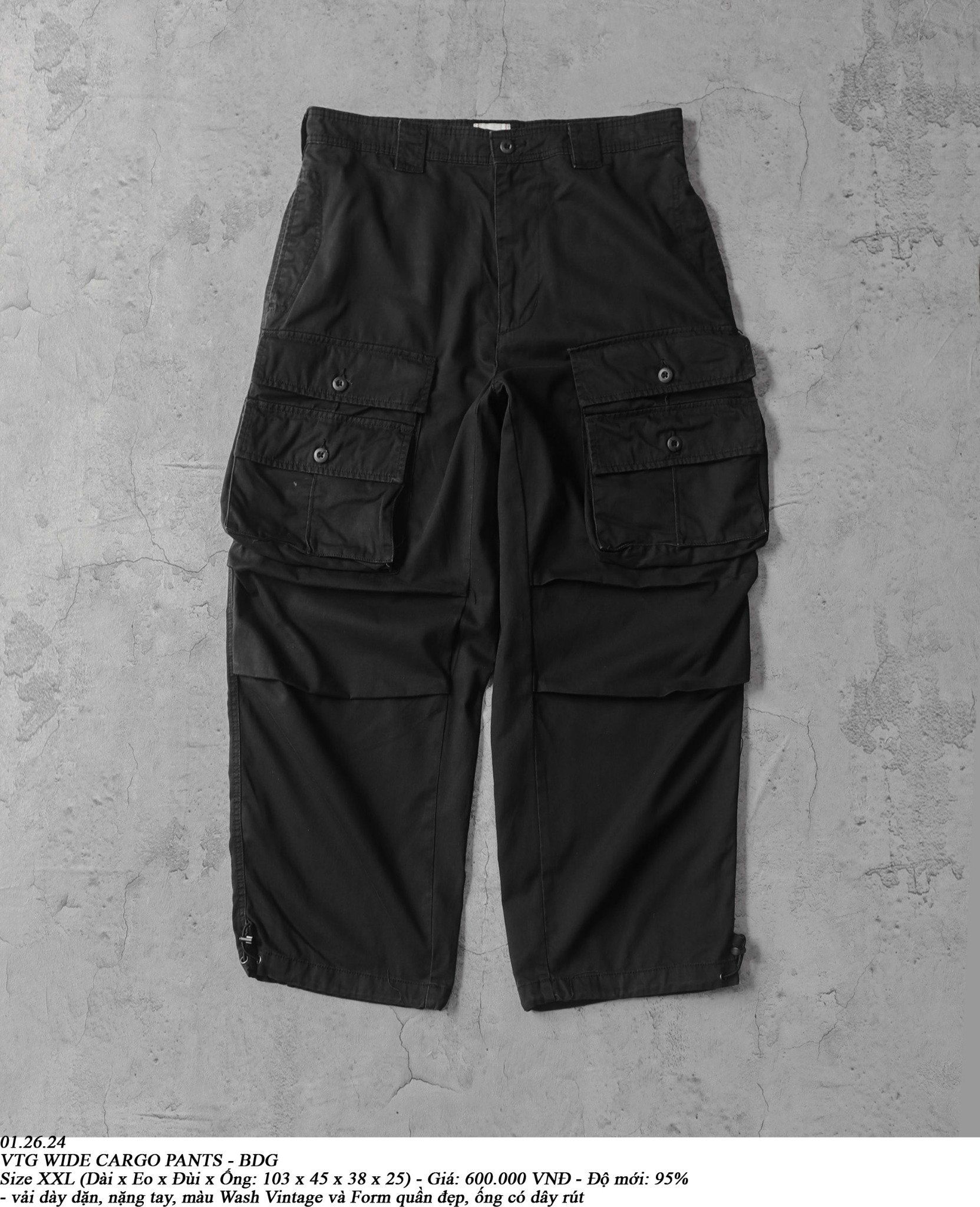  01.26.24 - VTG WIDE CARGO PANTS - BDG 