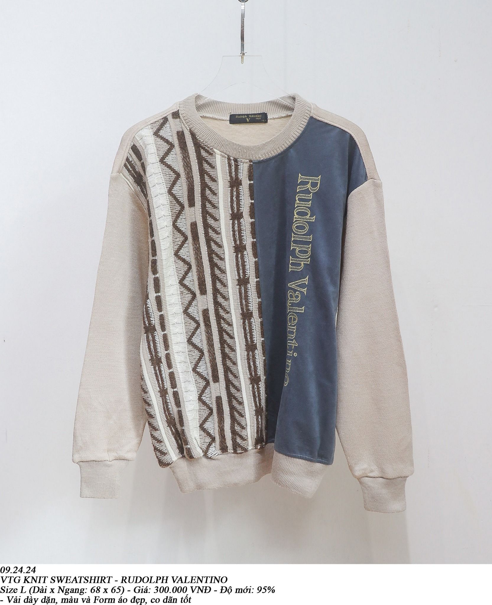  09.24.24 - VTG KNIT SWEATSHIRT - RUDOLPH VALENTINO 