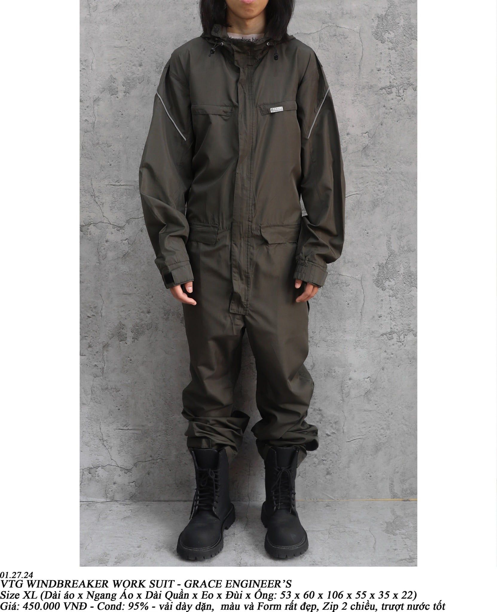  01.27.24 - VTG WINDREAKER WORK SUIT - GRACE ENGINEER'S 