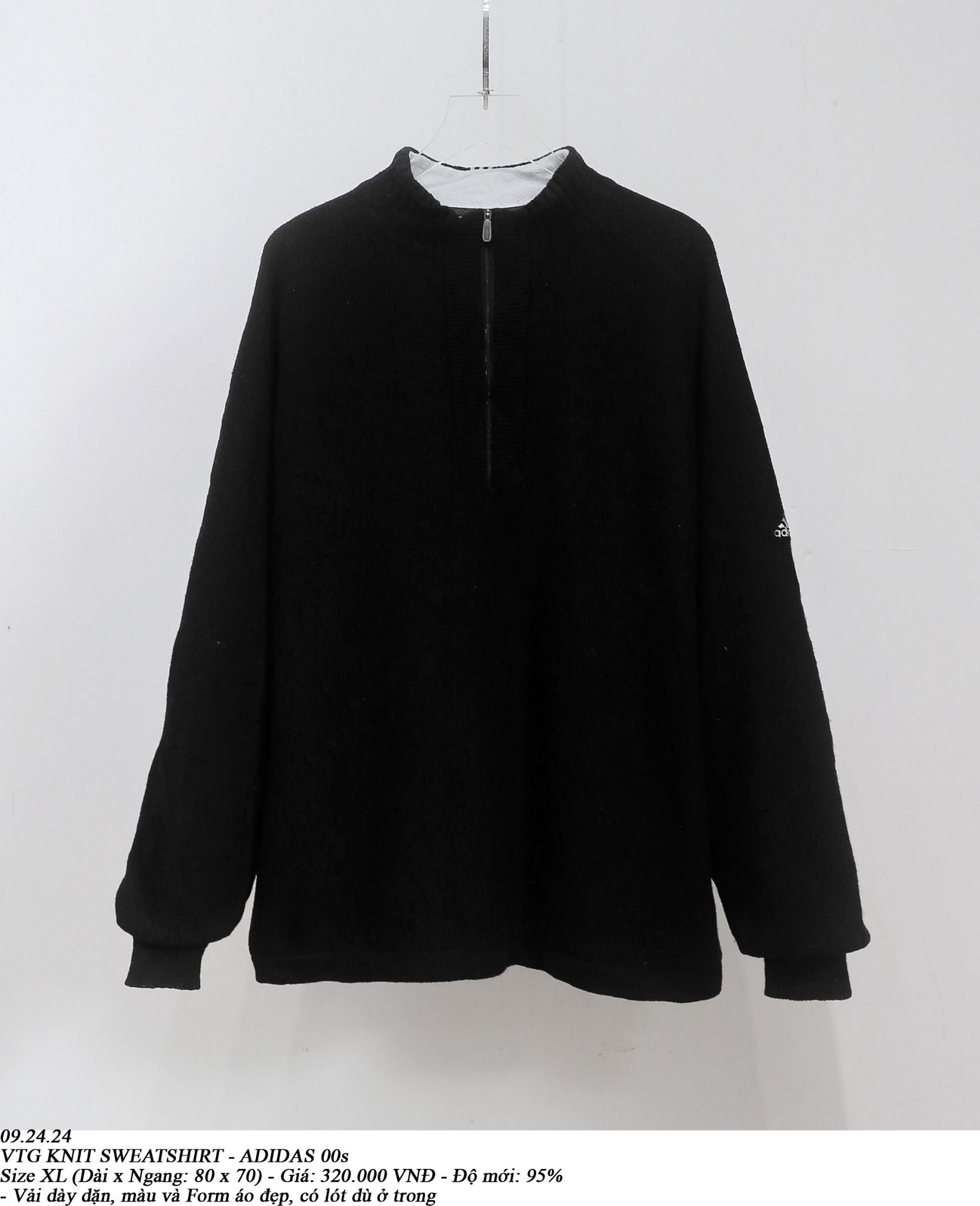  09.24.24 - VTG KNIT SWEATSHIRT - ADIDAS 00s 
