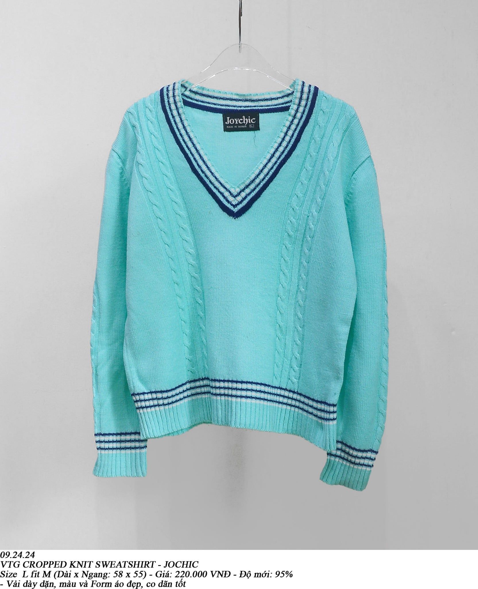  09.24.24 - VTG CROPPED KNIT SWEATSHIRT - JOCHIC 