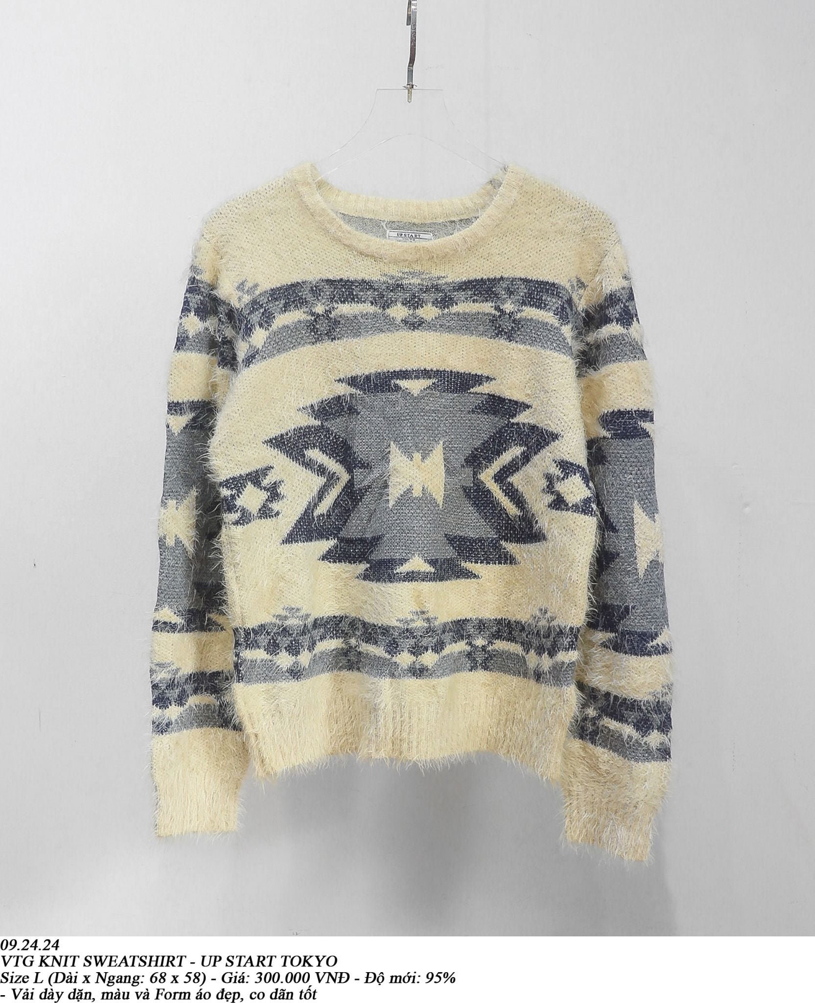  09.24.24 - VTG KNIT SWEATSHIRT - UP START TOKYO 