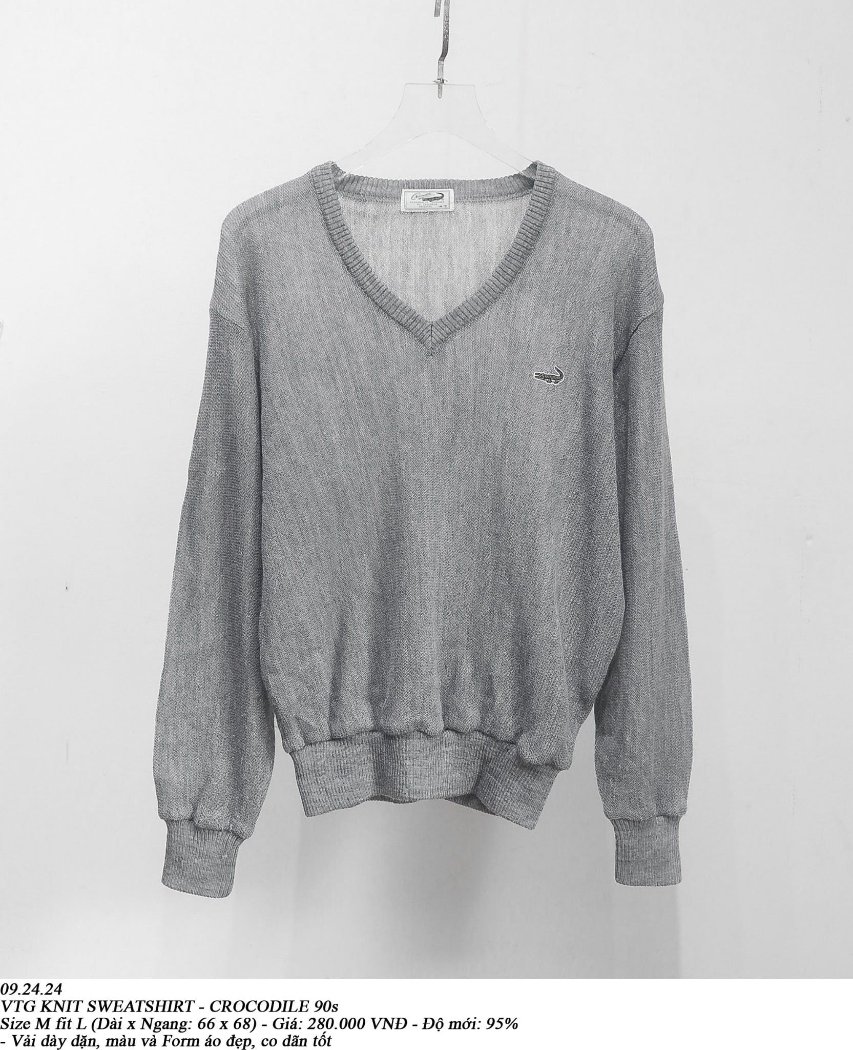  09.24.24 - VTG KNIT SWEATSHIRT - CROCODILE 90s 