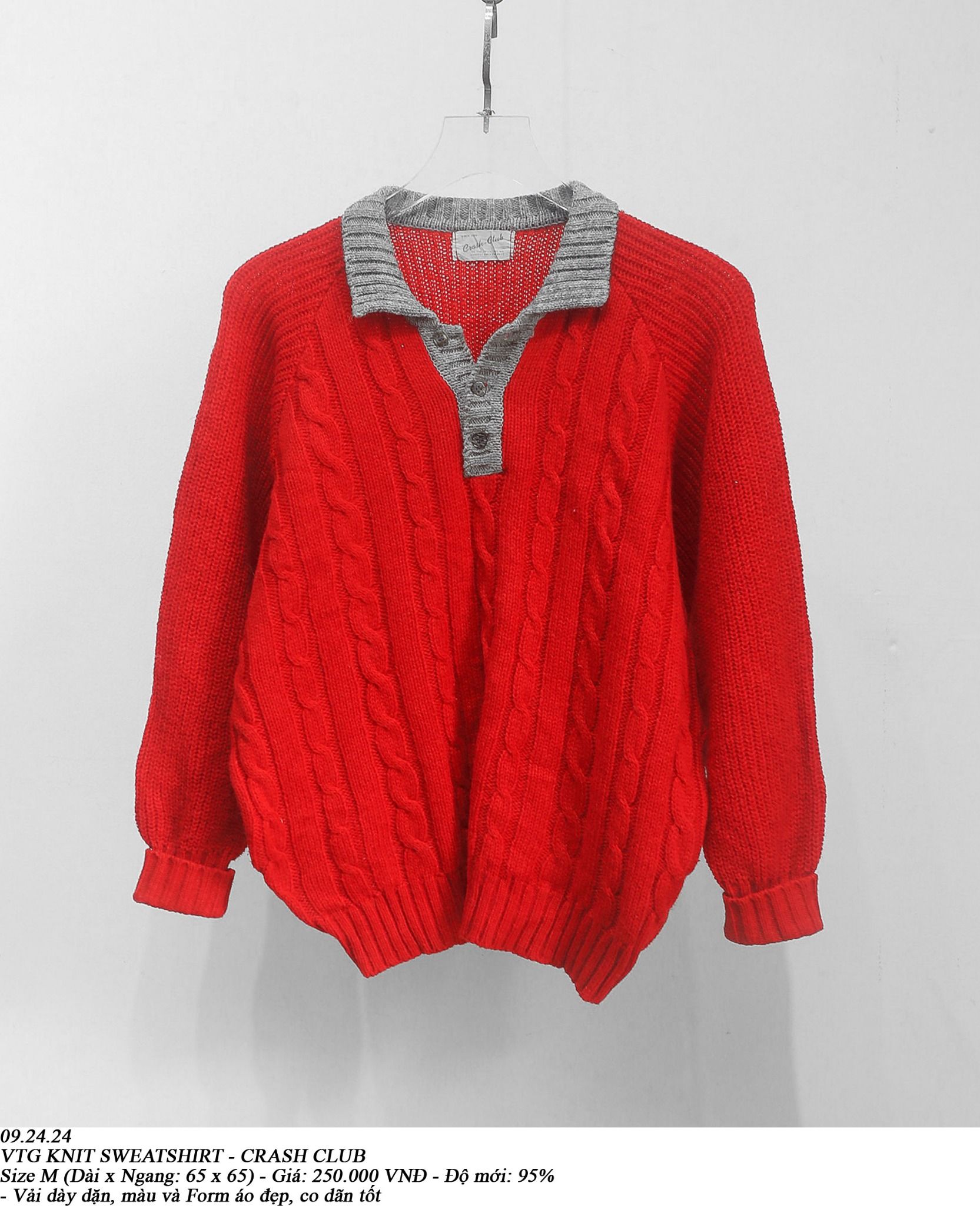  09.24.24 - VTG KNIT SWEATSHIRT - CRASH CLUB 