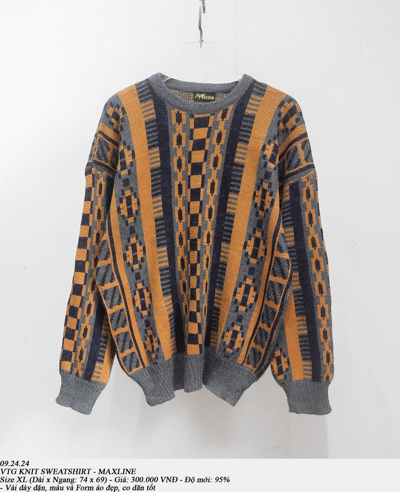  09.24.24 - VTG KNIT SWEATSHIRT - MAXLINE 