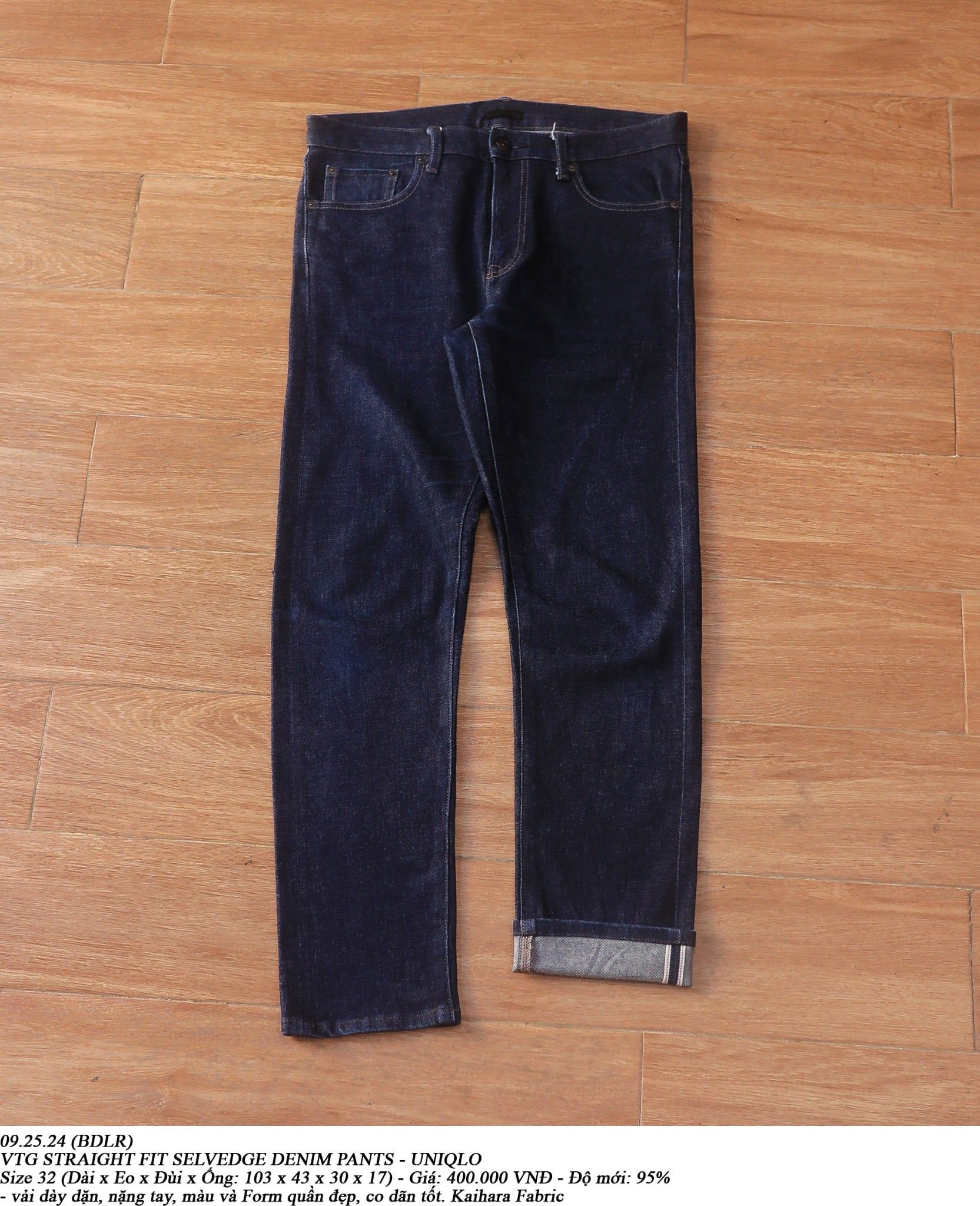  09.25.24 - VTG STRAIGHT FIT SELVEDGE DENIM PANTS - UNIQLO 