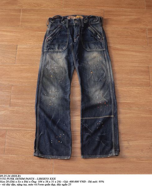  09.25.24 - VTG PUNK DENIM PANTS - LIBERTO XXX 