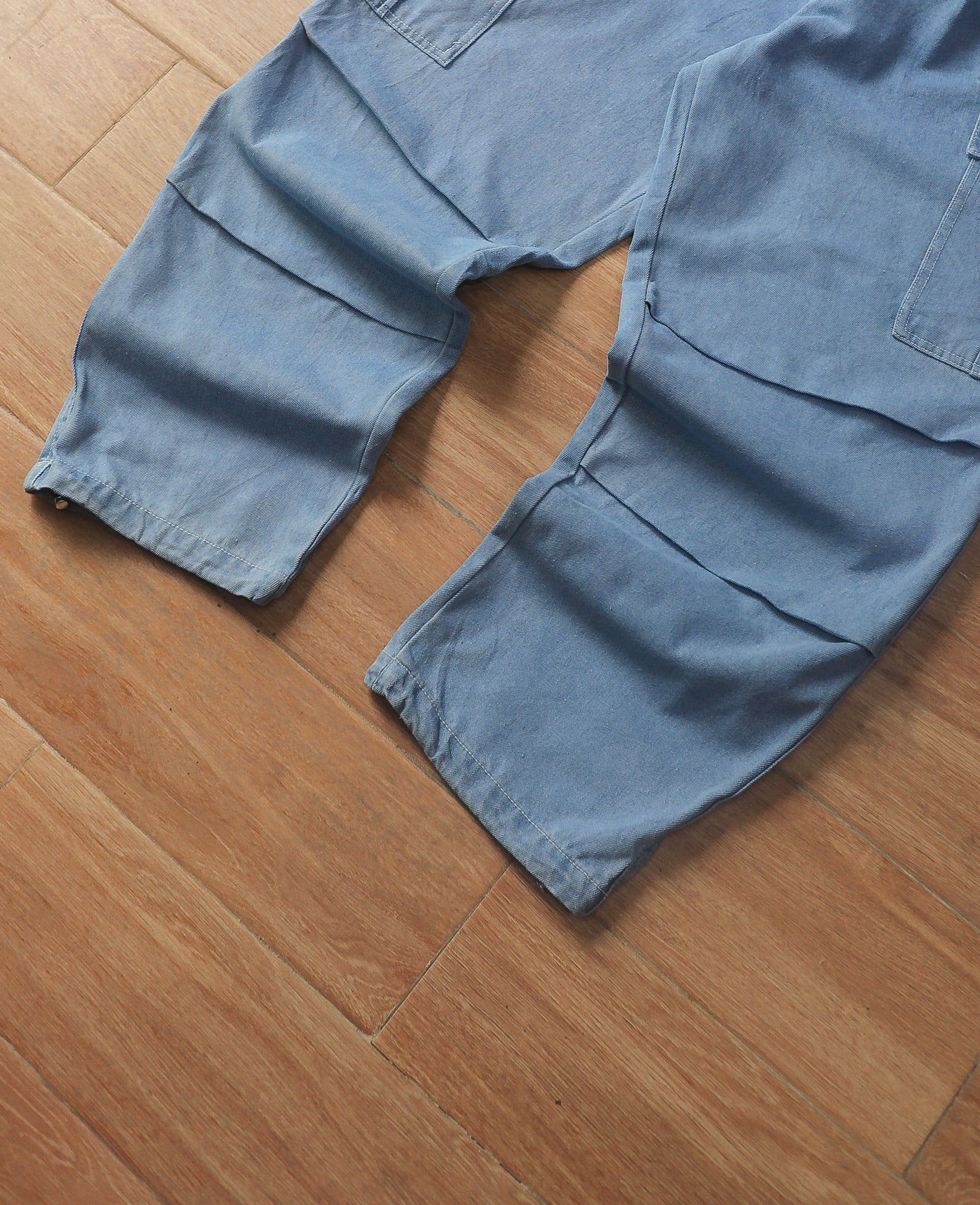  09.27.24 - VTG BAGGY PARACHUTE DENIM CARGO PANTS 