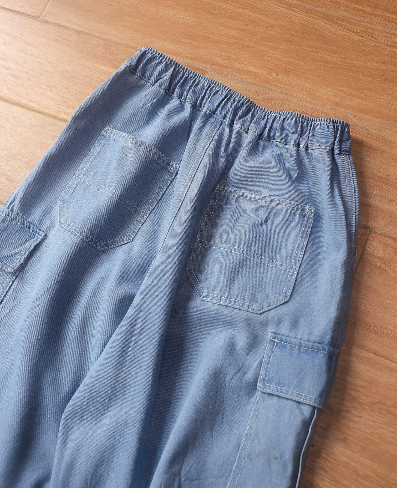  09.27.24 - VTG BAGGY PARACHUTE DENIM CARGO PANTS 