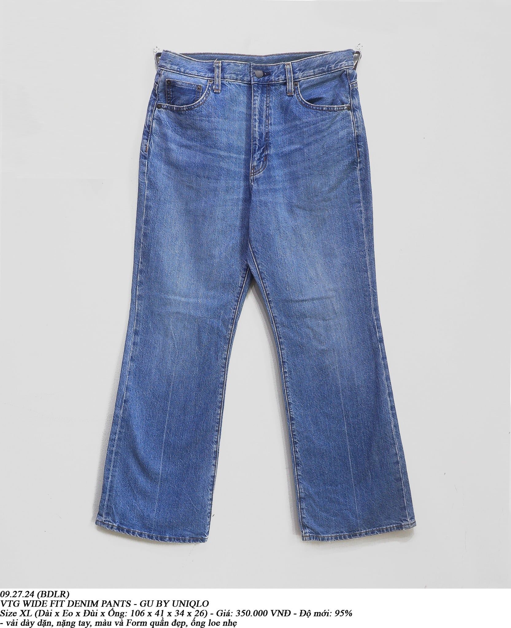  09.27.24 - VTG WIDE FIT DENIM PANTS - GU by UNIQLO 