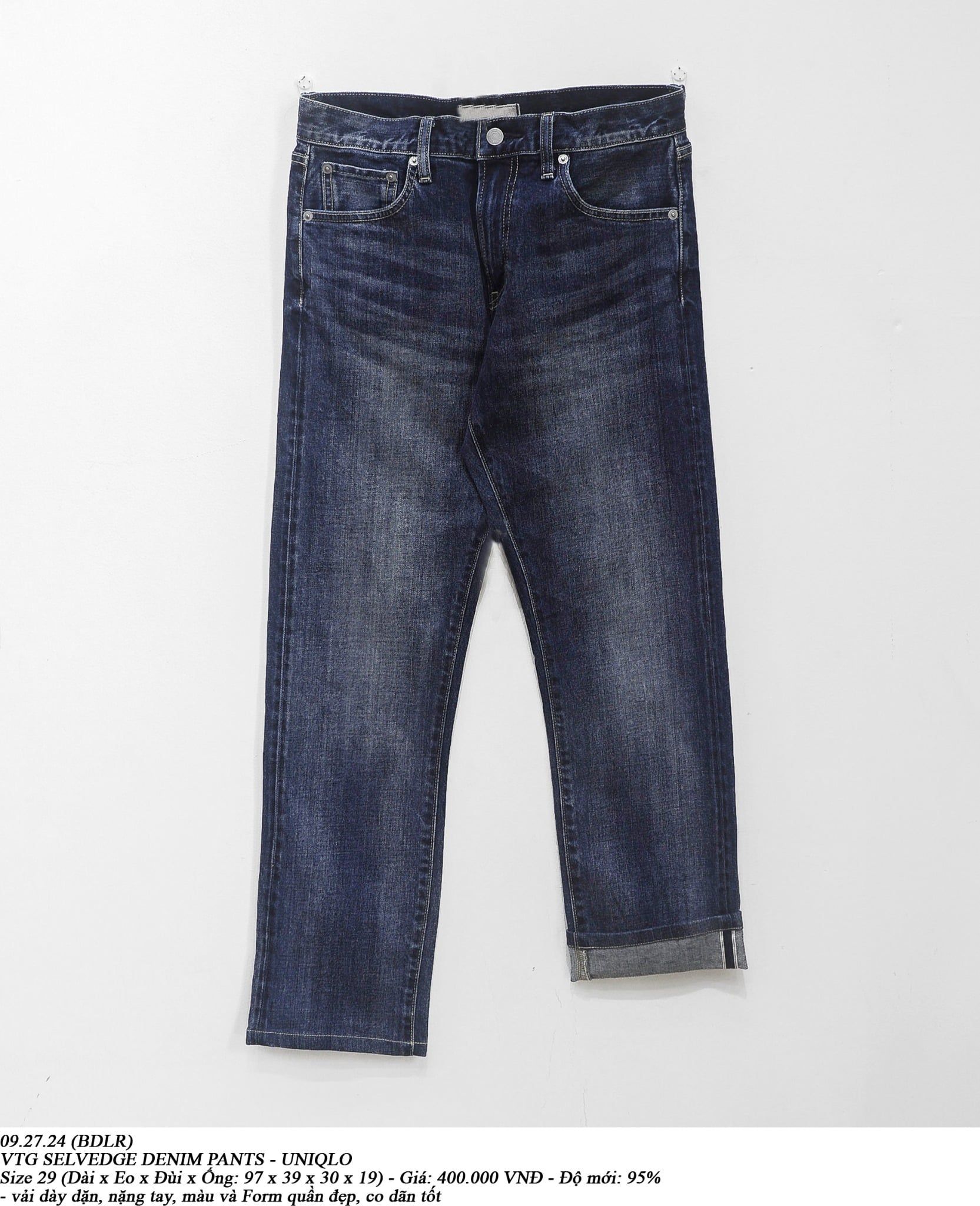  09.27.24 - VTG SELVEDGE DENIM PANTS - UNIQLO 