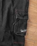  09.30.24 - VTG BAGGY DENIM CARGO PANTS - W & SB 