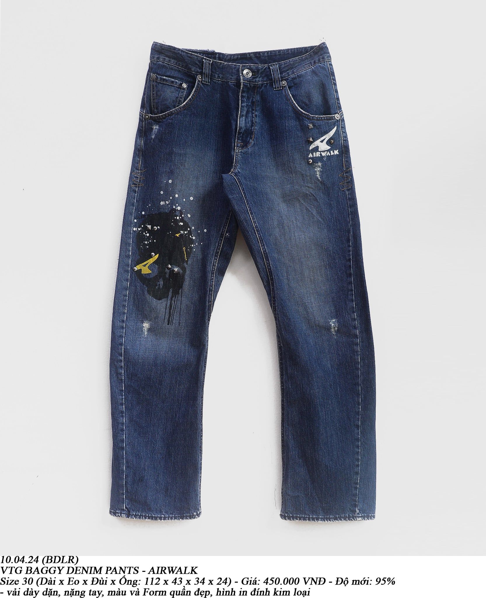  10.04.24 - VTG BAGGY DENIM PANTS - AIRWALK 